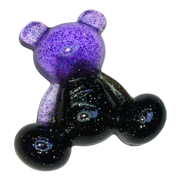 x1 Pendant Grape Soda Glitter Bear - Picture 5 of 7